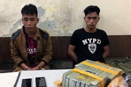 Hai đối tượng bị bắt giữ. (Ảnh: Diệp Anh/TTXVN)