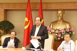 Bộ trưởng, Chủ nhiệm Văn phòng Chính Phủ Mai Tiến Dũng, Tổ trưởng tổ công tác phát biểu tại phiên họp. (Ảnh: Phương Hoa/TTXVN)