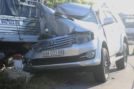 Hiện trường vụ tai nạn. (Ảnh: Huỳnh Sử/TTXVN)