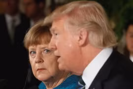 Tổng thống Mỹ Donald Trump và Thủ tướng Đức Angela Merkel trong cuộc hội thảo tại Nhà Trắng. (Nguồn: Reuters)