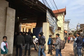 Rạng sáng 7/12, một vụ thảm án đã xảy ra tại căn nhà của ông Nguyễn Lương Chuân (Canh Nậu, Thạch Thất) khiến 2 bố con ông Chuân tử vong (Ảnh: CTV N. Định/Vietnam+)