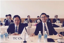 Ông Toshihiko Hashida, Chủ tịch và ông Trần Hồng Thái, Phó Chủ tịch điều hành Khóa họp. (Nguồn: Vietnam+)