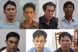 Bảy đối tượng chuyên đột nhập tiệm vàng. (Nguồn: Công an cung cấp)