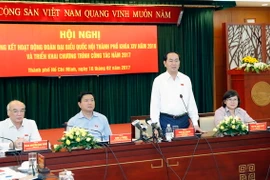 Chủ tịch nước Trần Đại Quang phát biểu tại hội nghị. (Ảnh: Nhan Sáng/TTXVN)
