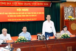 Chủ tịch nước Trần Đại Quang phát biểu tại hội nghị. (Ảnh: Nhan Sáng/TTXVN)