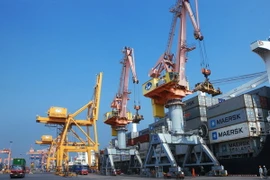 Tàu container cập cảng Tân Vũ. (Ảnh: Lâm Khánh/TTXVN)