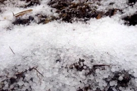 Mưa đá tại Fansipan. (Nguồn: Vietnam+)