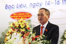 Ông Lữ Văn Hùng tái đắc cử Bí thư Tỉnh ủy Bạc Liêu. (Ảnh: Huỳnh Sử/TTXVN)