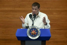Tổng thống Philippines Rodrigo Duterte phát biểu tại Manila, Philippines. (Ảnh: AFP/TTXVN)