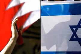Cờ Bahrain (trái) và cờ Israel (phải). (Ảnh: AFP/TTXVN)