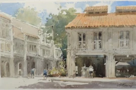 Tác phẩm 'Boon Tat Street Singapore' của Ong Kim Seng. (Ảnh: BTC)