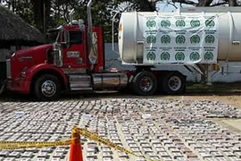 Hàng cấm bị tịch thu. (Nguồn: Cảnh sát Colombia)