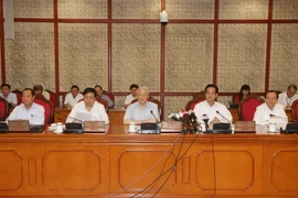 Tổng Bí thư Nguyễn Phú Trọng phát biểu kết luận buổi làm việc. (Ảnh: Trí Dũng/TTXVN)