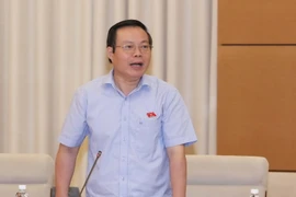 Chủ nhiệm Ủy ban Tài chính-Ngân sách của Quốc hội Phùng Quốc Hiển phát biểu ý kiến. (Ảnh: Phương Hoa/TTXVN)