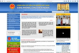 Trang thông tin điện tử Văn phòng Chủ tịch nước.(Ảnh chụp từ màn hình)(Ảnh chụp từ màn hình)