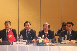 Đoàn Việt Nam tại cuộc họp của Ủy ban về các vấn đề chính trị. (Ảnh: Kim Dung-Chí Giáp/Vietnam+)