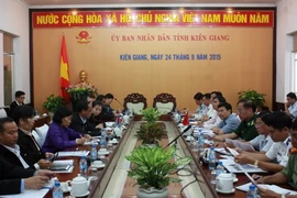 Quang cảnh buổi làm việc. (Ảnh: Lê Huy Hải/TTXVN)