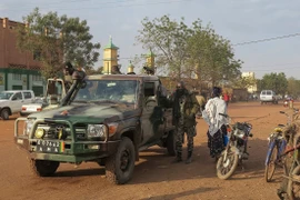 Binh sỹ Mali tuần tra ở thị trấn Sevare. (Nguồn: EPA )