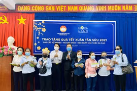 Nova Group trao tặng quà Tết Tân Sửu 2021 cho các hộ nghèo, hộ khó khăn, nạn nhân chất độc da cam thành phố Biên Hòa. (Ảnh: Minh Sơn/Vietnam+)
