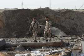 Cảnh đổ nát sau vụ không kích của Israel xuống Rafah, phía nam Dải Gaza. (Nguồn: AFP/TTXVN)