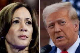 Phó Tổng thống Mỹ Kamala Harris (trái) và cựu Tổng thống Donald Trump. (Ảnh: REUTERS/TTXVN)