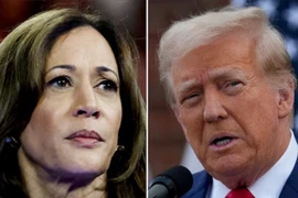 Phó Tổng thống Mỹ Kamala Harris (trái) và cựu Tổng thống Donald Trump. (Ảnh: REUTERS/TTXVN)