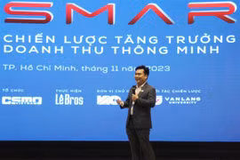Chuyên gia báo cáo tham luận tại VSMCamp & CSMOSummit 2023. (Ảnh: Mỹ Phương/TTXVN)