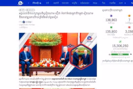 Bài viết trên trang điện tử sbm.news (ảnh chụp màn hình) với tiêu đề “Tổng Bí thư Đảng Cộng sản Việt Nam tin tưởng quan hệ song phương Campuchia-Việt Nam sẽ tiếp tục phát triển mạnh mẽ hơn nữa,” phát ngày 11/12/2023. (Ảnh: TTXVN phát)
