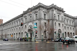 Bên ngoài Tòa phúc thẩm liên bang khu vực 9 ở San Francisco, bang California. (Nguồn: EPA/TTXVN)