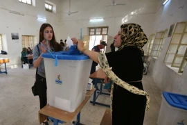 Người Kurd bỏ phiếu tham gia cuộc trưng cầu ý dân ở thành phố Kirkuk, miền bắc Iraq ngày 25/9. (Nguồn: AFP/TTXVN)