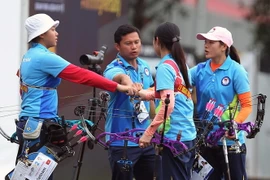 Đội tuyển bắn cung Việt Nam. (Ảnh: Quốc Khánh/TTXVN)