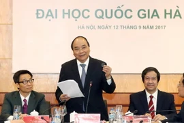  Thủ tướng Nguyễn Xuân Phúc phát biểu tại buổi làm việc. (Ảnh: Thống Nhất/TTXVN)