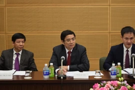 Trưởng Ban Tổ chức Trung ương Phạm Minh Chính trong buổi trao đỏi với Đảng Cộng sản Nhật Bản. (Ảnh: Cơ quan thường trú Tokyo)