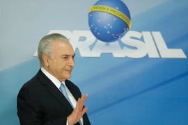 Tổng thống Brazil Michel Temer phát biểu sau phiên họp Hạ viện Brazil ở Brasilia ngày 2/8. (Nguồn: AFP/TTXVN)