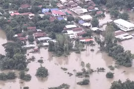 Cảnh ngập lụt ở tỉnh Sakon Nakhon. (Nguồn: bangkokpost.com)