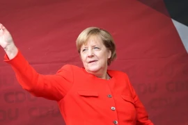 Thủ tướng Đức Angela Merkel tại cuộc vận động tranh cử ở Heidelberg ngày 5/9. (Nguồn: AFP/TTXVN)