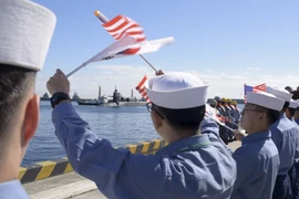 Tàu USS Michigan tới cảng Busan. (Nguồn: dvidshub.net)