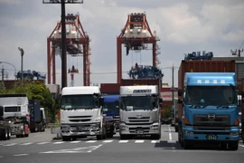 Vận chuyển hàng hóa tại cảng ở Tokyo, Nhật Bản ngày 18/5/2017. (Nguồn: AFP/TTXVN)