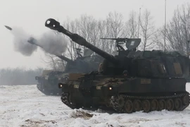 Pháo binh Mỹ tham gia một cuộc tập trận. (Nguồn: Yonhap/TTXVN)