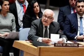 Đại diện của Palestine tại Liên hợp quốc Riyad Mansour phát biểu tại phiên họp khẩn của Hội đồng Bảo an về vấn đề Jerusalem ở New York, Mỹ, ngày 8/12. (Nguồn: THX/TTXVN)