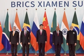 Lãnh đạo 5 nước BRICS tại Trung Quốc. (Nguồn: AFP/TTXVN)