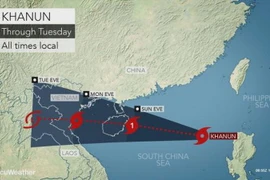 Hướng đi của cơn bão. (Nguồn: accuweather.com)