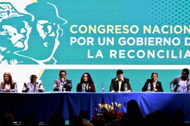Các đại biểu FARC tại hội nghị ở Bogota, Colombia ngày 27/8. (Nguồn: EPA/TTXVN)