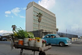 Quang cảnh Đại sứ quán Mỹ ở Havana (Cuba) ngày 17/12/2015. (Nguồn: AFP/TTXVN)