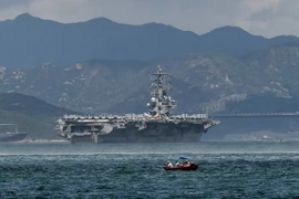 Tàu sân bay USS Ronald Reagan của Hải quân Mỹ, ngày 2/10. (Nguồn: AFP/TTXVN)