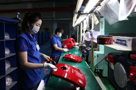 Các linh kiện nhựa tại nhà máy Công ty cổ phần công nghiệp hỗ trợ Minh Nguyên (Khu công nghệ cao Thành phố Hồ Chí Minh). (Ảnh: An Hiếu/TTXVN)