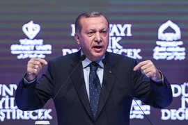 Tổng thống Tayyip Erdogan phát biểu tại Istanbul. (Nguồn: AFP/TTXVN)