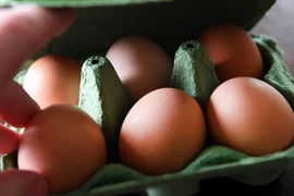 Trứng gà bày bán ở siêu thị ở London, Anh ngày 10/8. (Nguồn: EPA/TTXVN)