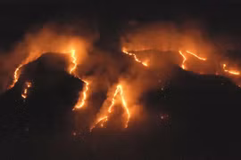 Cháy rừng xảy ra tại rừng mưa Amazon ở bang Tocantins, Brazil ngày 17/8/2019. (Ảnh: THX/TTXVN)