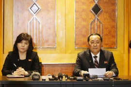 Chi tiết cuộc họp báo bất ngờ của phái đoàn Triều Tiên. (Nguồn: AFP/TTXVN)